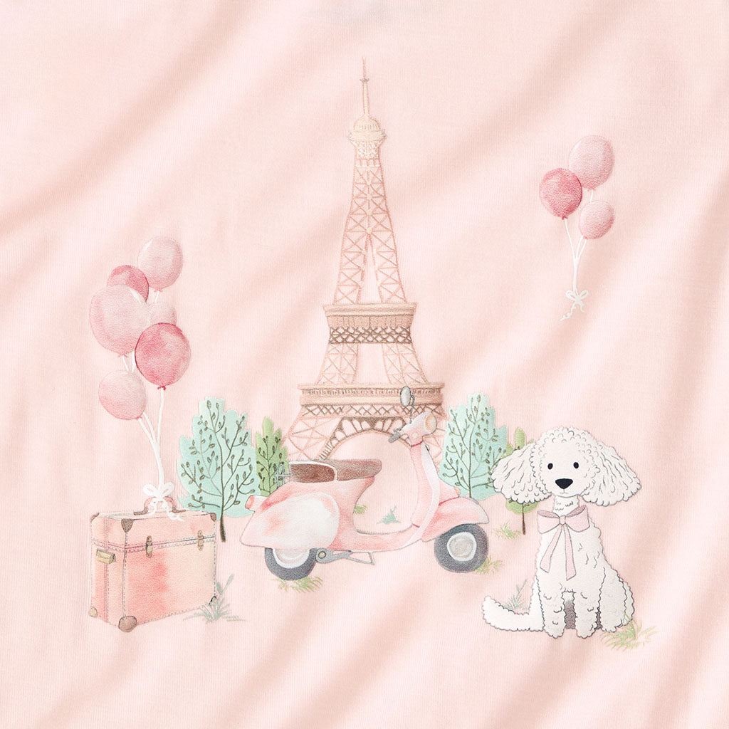 Paris Travel Ruffled Graphic Tee