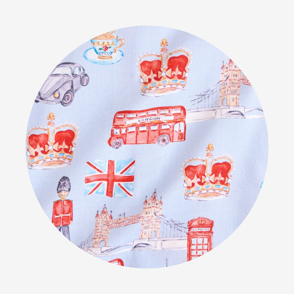 Posh London Twill Pajama Short Set