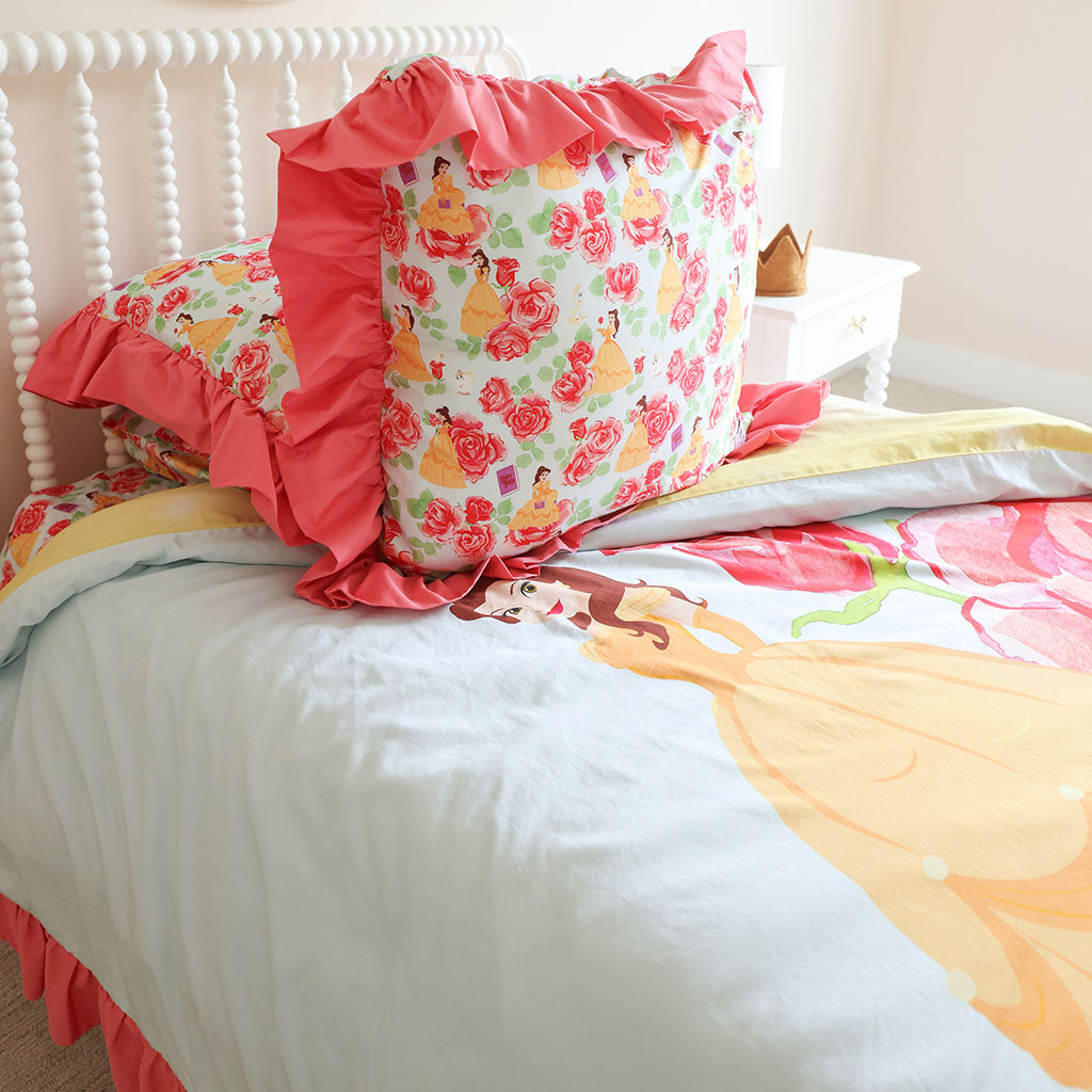 Disney Princess Belle Reversible Ruffled Duvet Cover