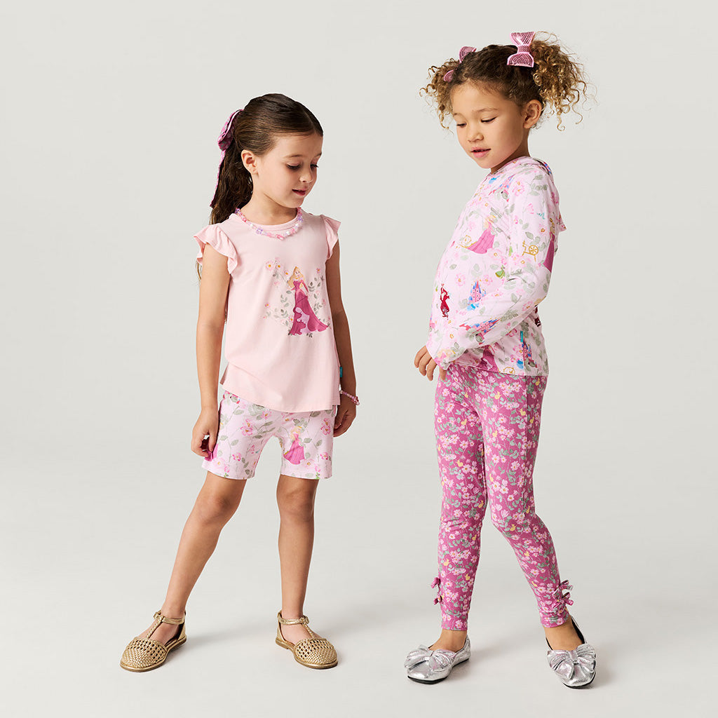 Disney Aurora Floral Bow Leggings