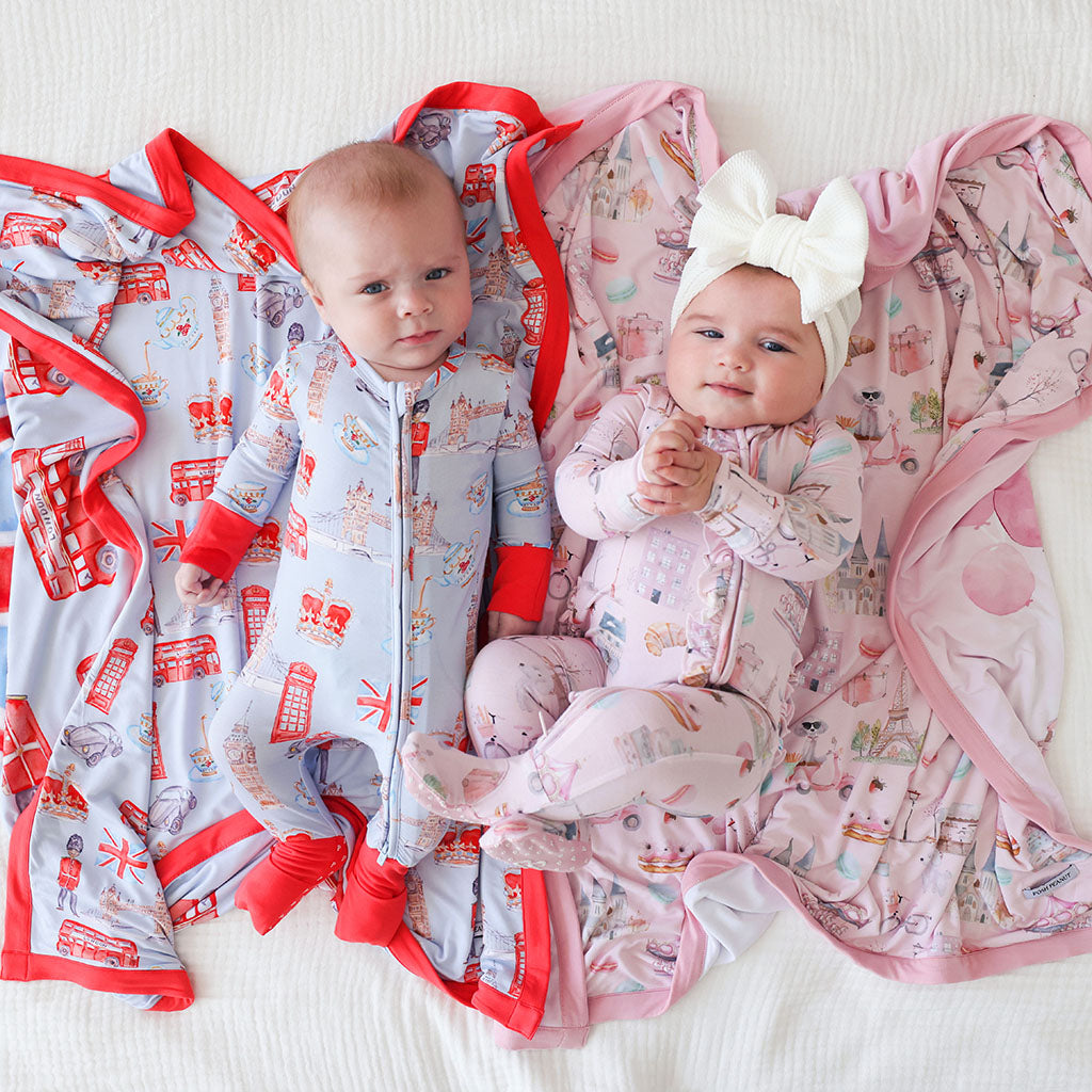 Posh Paris Footie Ruffled Zippered One Piece