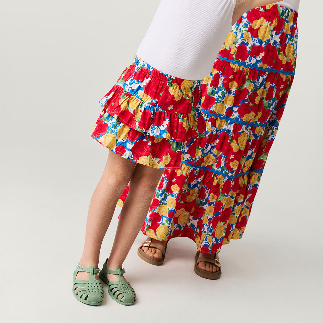 Valentina Bamboo Challis Tiered Ruffled Skirt