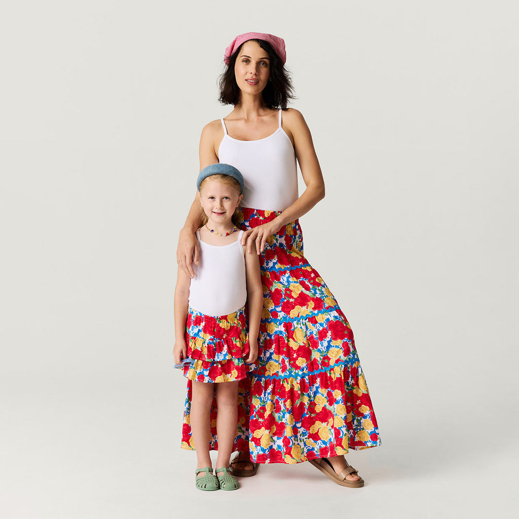 Valentina Bamboo Challis Tiered Ruffled Skirt