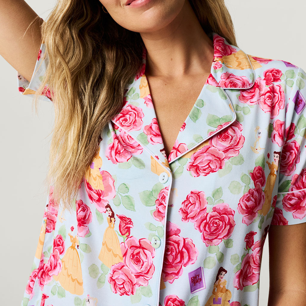 Disney Princess Belle Women's Luxe Pajama Short Set