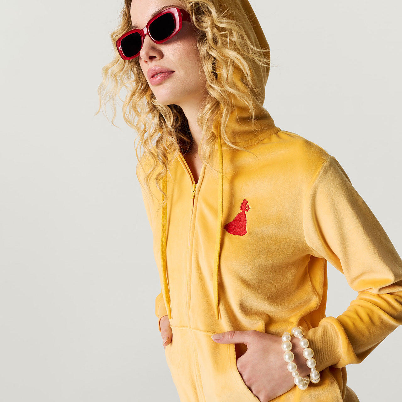 Disney Belle Women's Velour Zip Hoodie