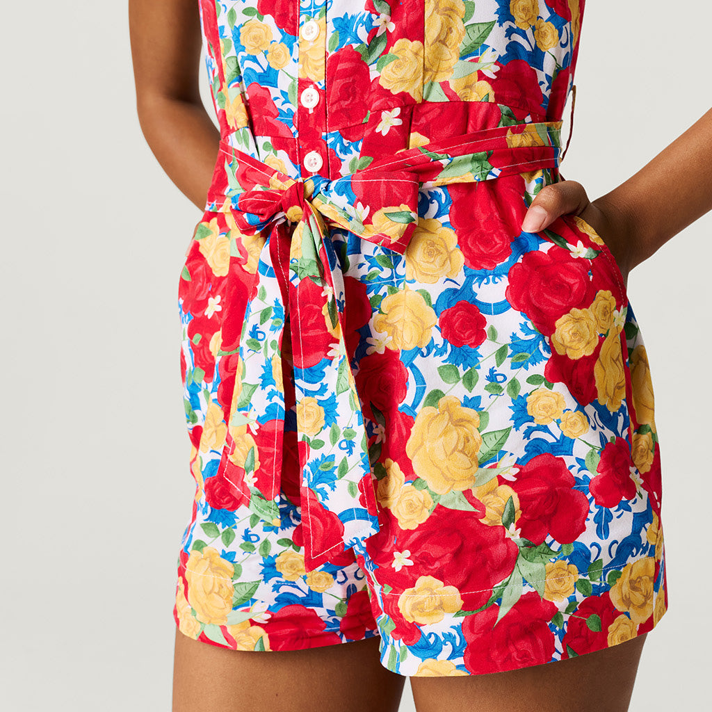 Valentina Women's Bamboo Challis Short Romper