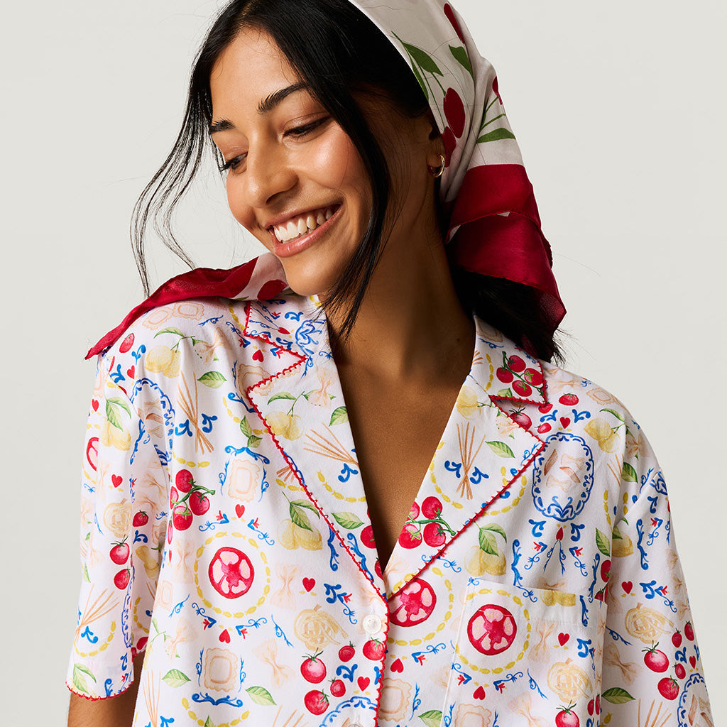 Mangia Women's Bamboo Challis Short Set