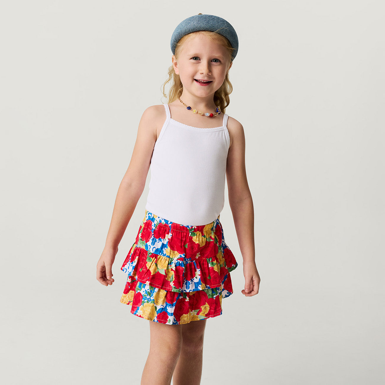 Valentina Bamboo Challis Tiered Ruffled Skirt