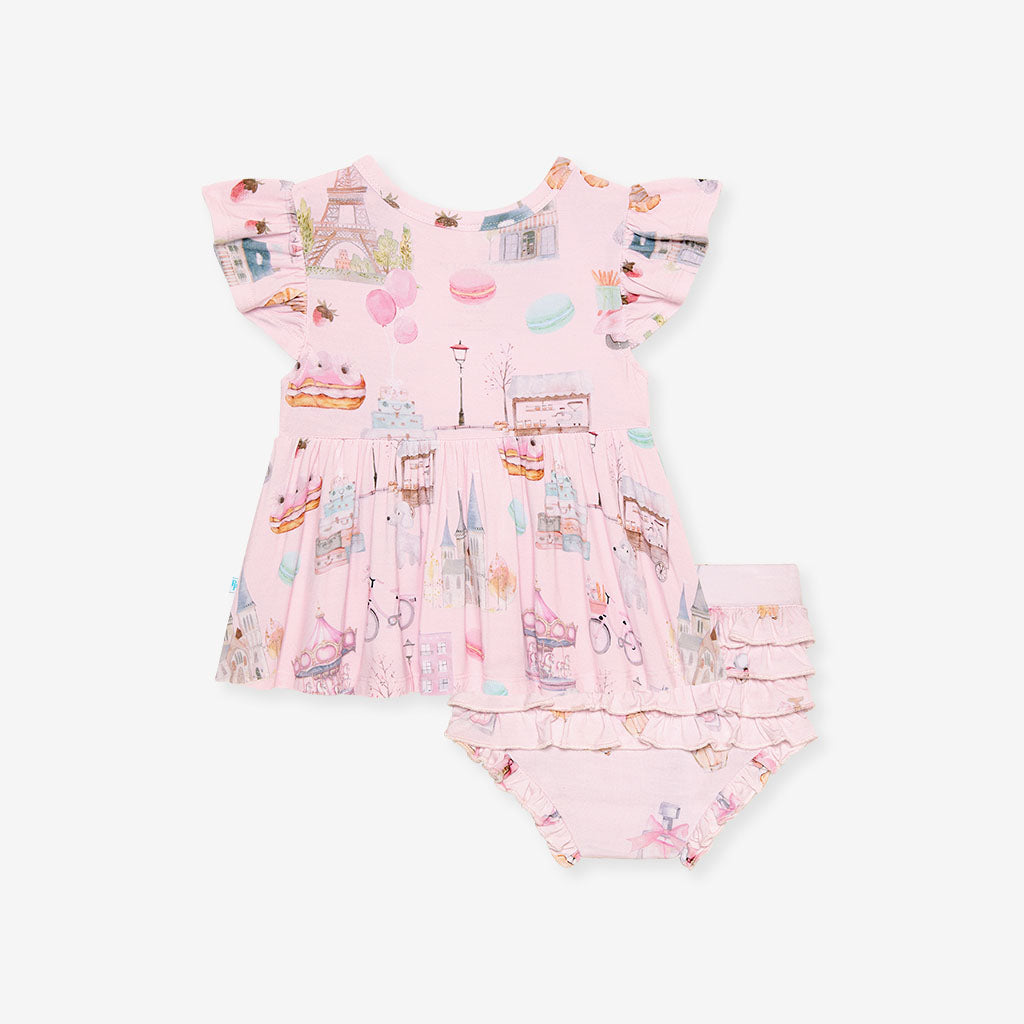 Posh Paris Peplum Ruffled Bummie Set