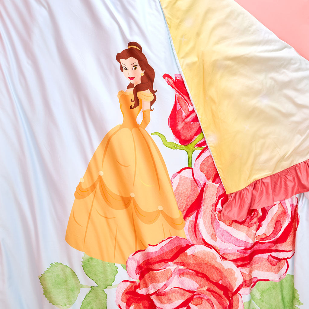 Disney Princess Belle Reversible Ruffled Duvet Cover