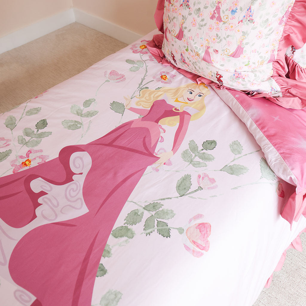 Disney Princess Aurora Reversible Ruffled Duvet Cover