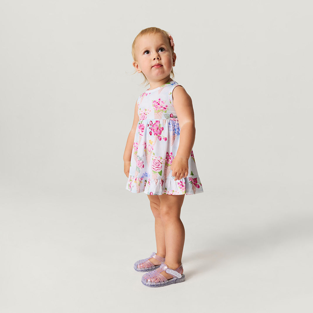 Isolde Racerback Ruffled Bodysuit Dress