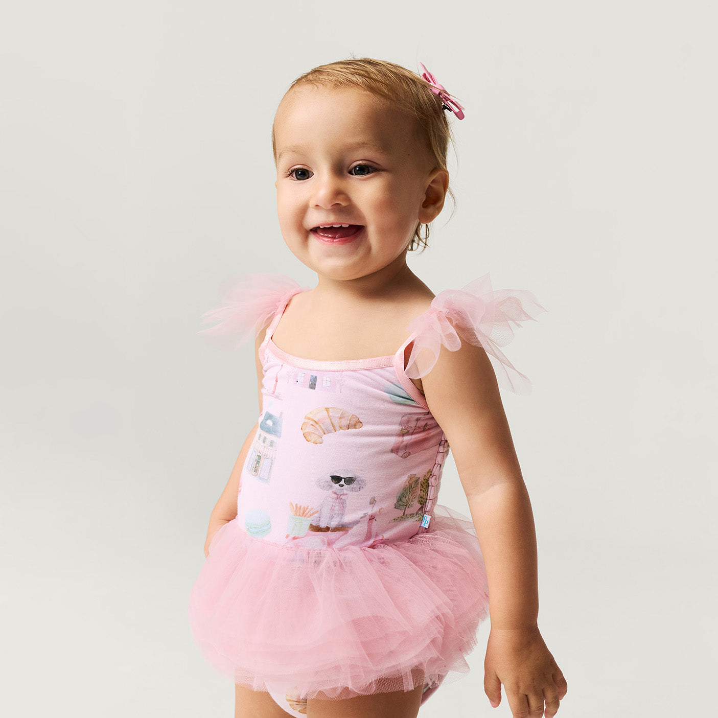 Posh Paris Tulle Smocked Bodysuit Dress