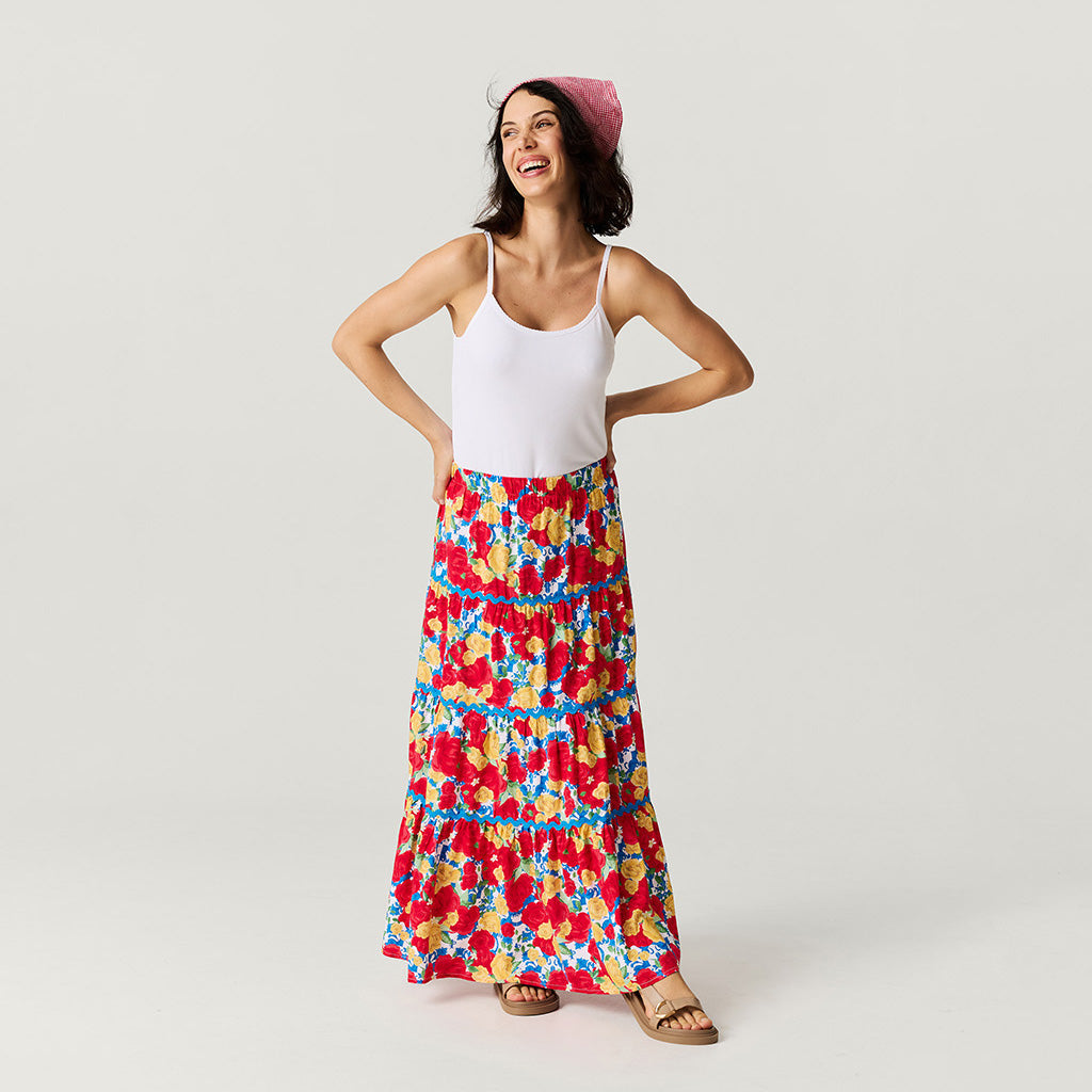 Valentina Women's Bamboo Challis Maxi Skirt