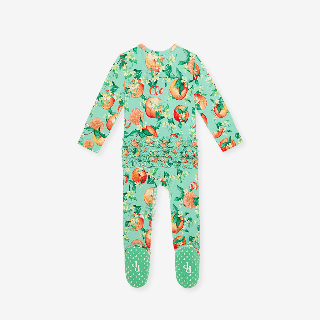 Arancia Footie Ruffled Zippered One Piece
