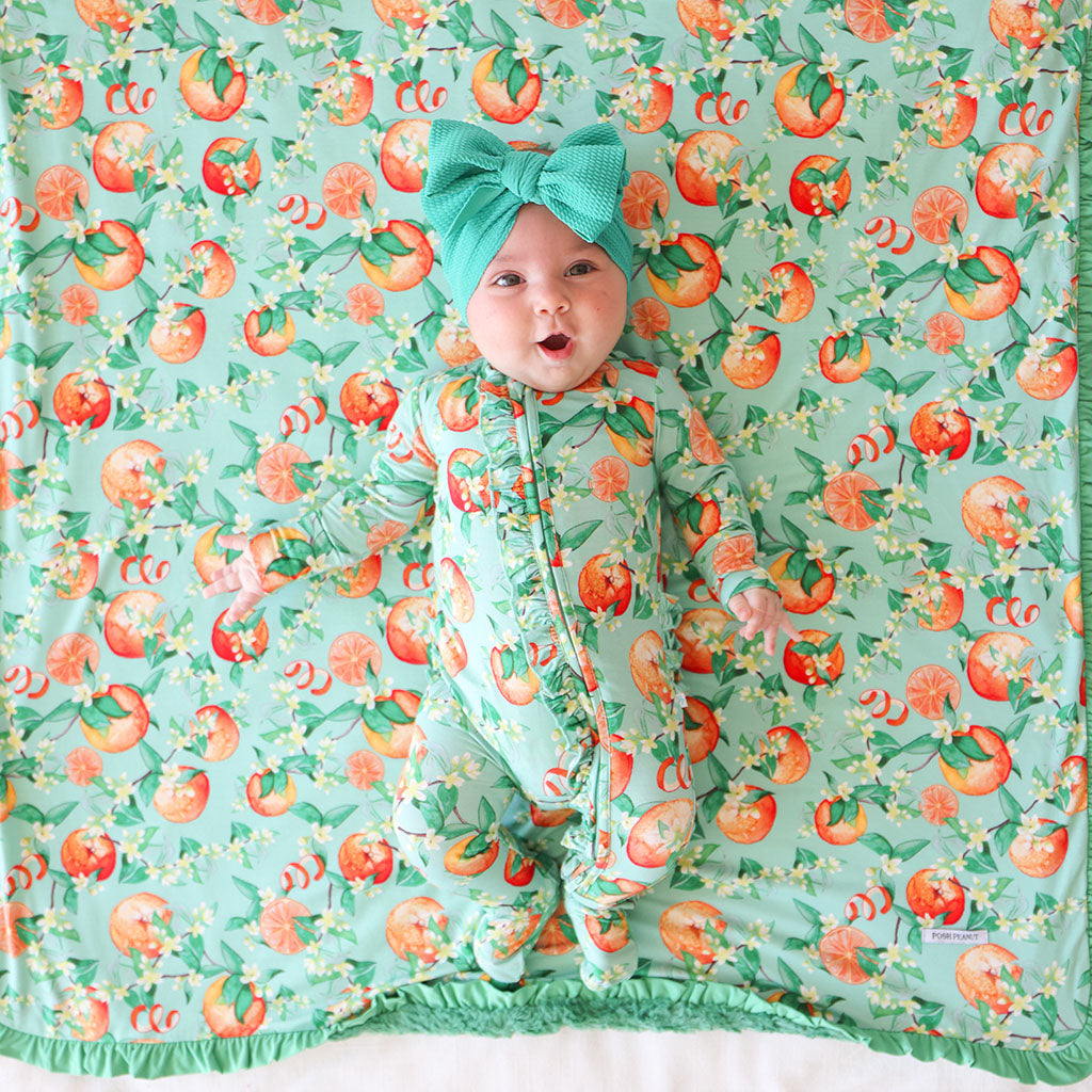 Arancia Footie Ruffled Zippered One Piece