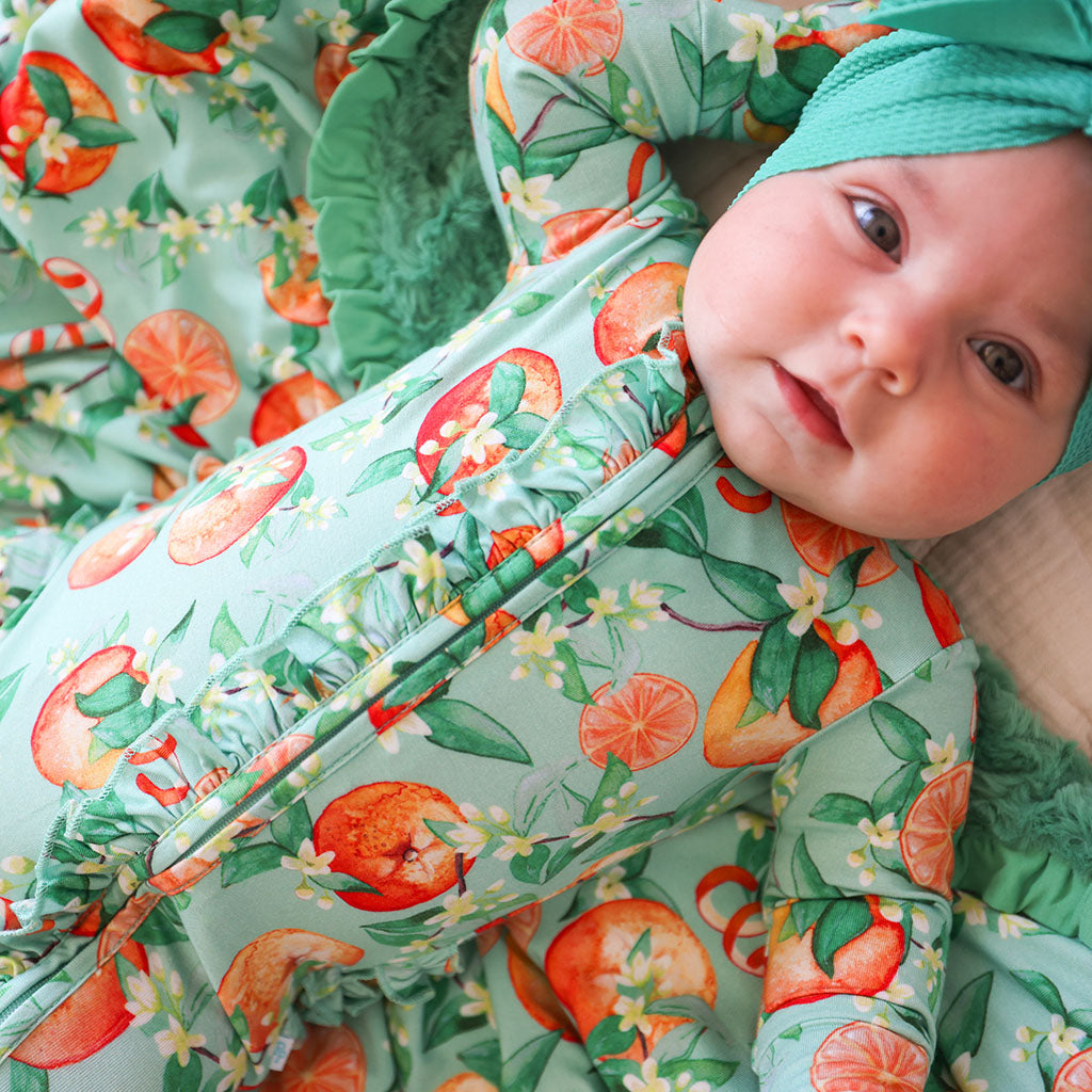 Arancia Footie Ruffled Zippered One Piece