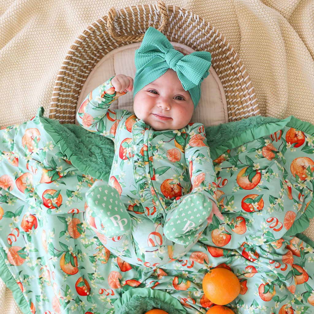 Arancia Footie Ruffled Zippered One Piece