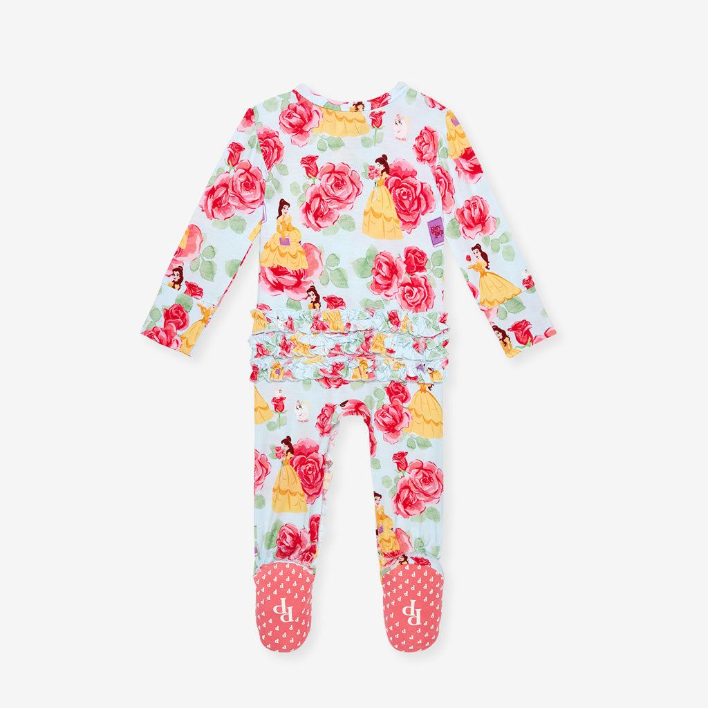Disney Princess Belle Footie Ruffled Zippered One Piece