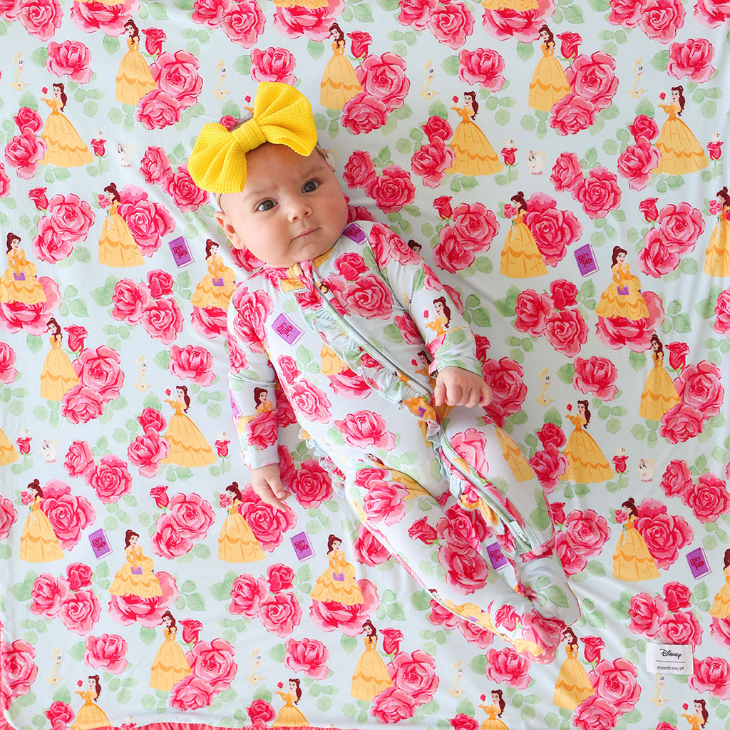 Disney Princess Belle Footie Ruffled Zippered One Piece