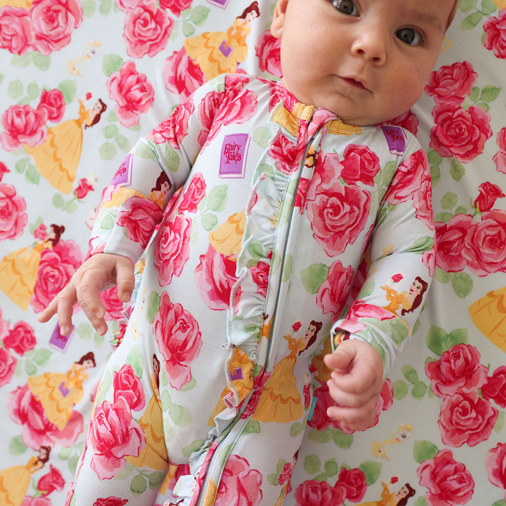 Disney Princess Belle Footie Ruffled Zippered One Piece