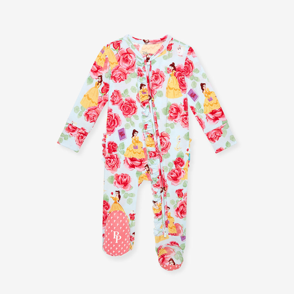 Disney Princess Belle Footie Ruffled Zippered One Piece