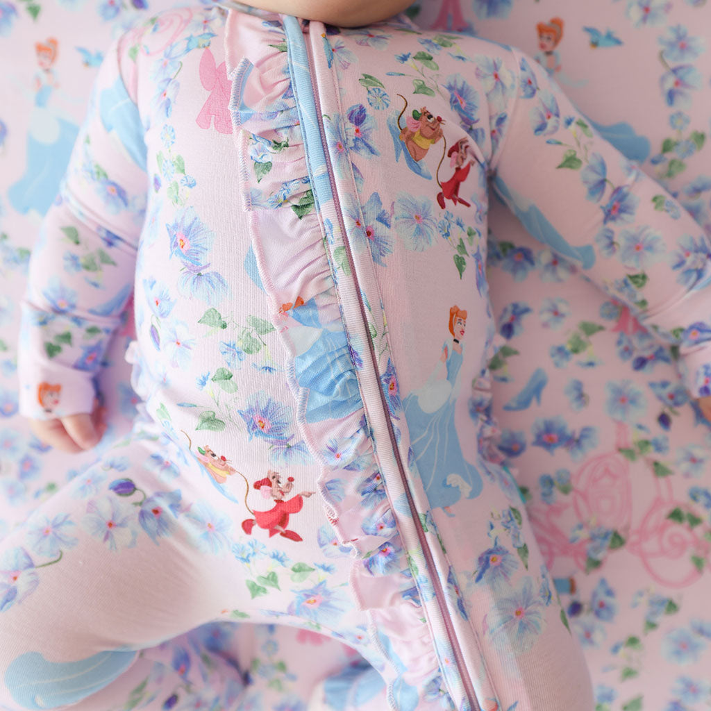 Disney Princess Cinderella Footie Ruffled Zippered One Piece