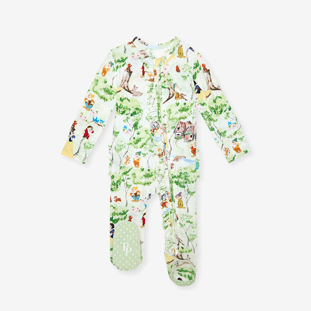 Disney Princess Snow White Footie Ruffled Zippered One Piece