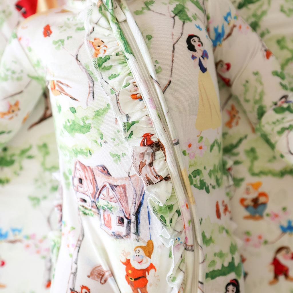 Disney Princess Snow White Footie Ruffled Zippered One Piece