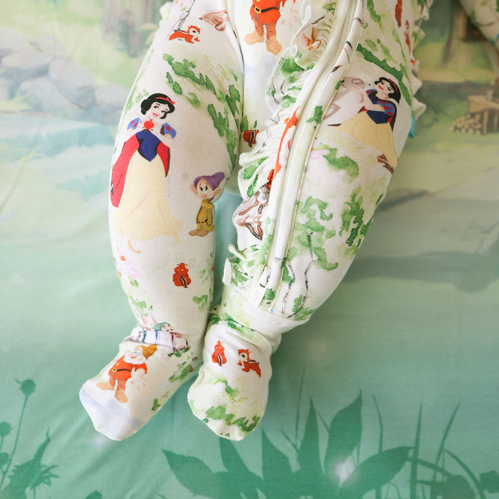 Disney Princess Snow White Footie Ruffled Zippered One Piece
