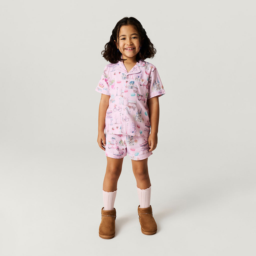 Posh Paris Twill Pajama Short Set
