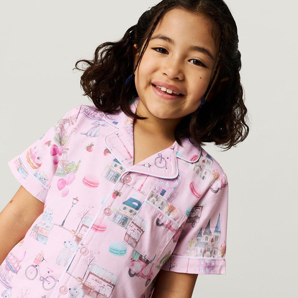 Posh Paris Twill Pajama Short Set