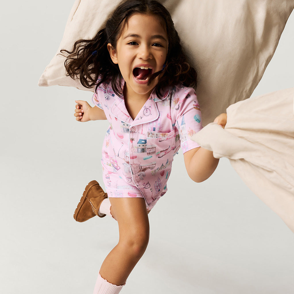 Posh Paris Twill Pajama Short Set