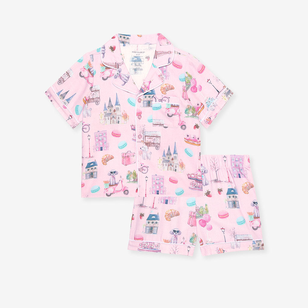 Posh Paris Twill Pajama Short Set