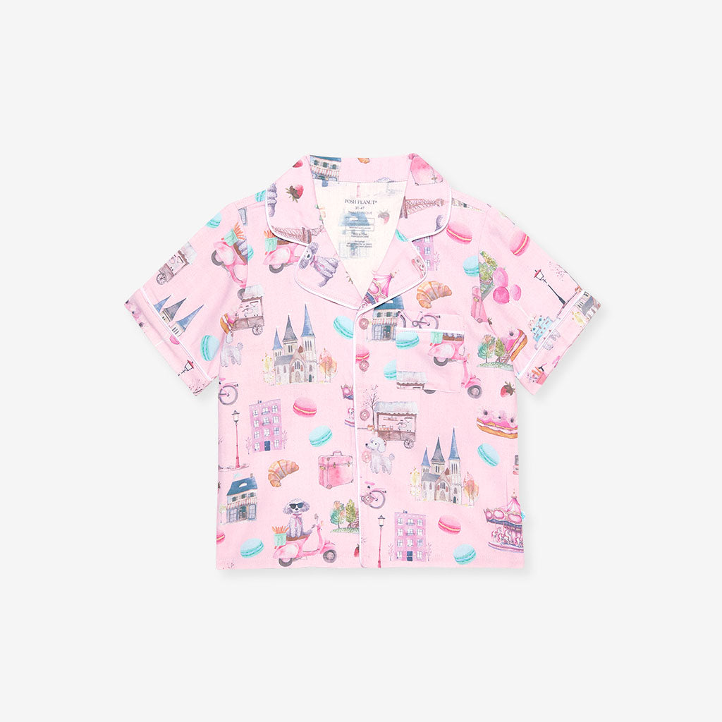 Posh Paris Twill Pajama Short Set