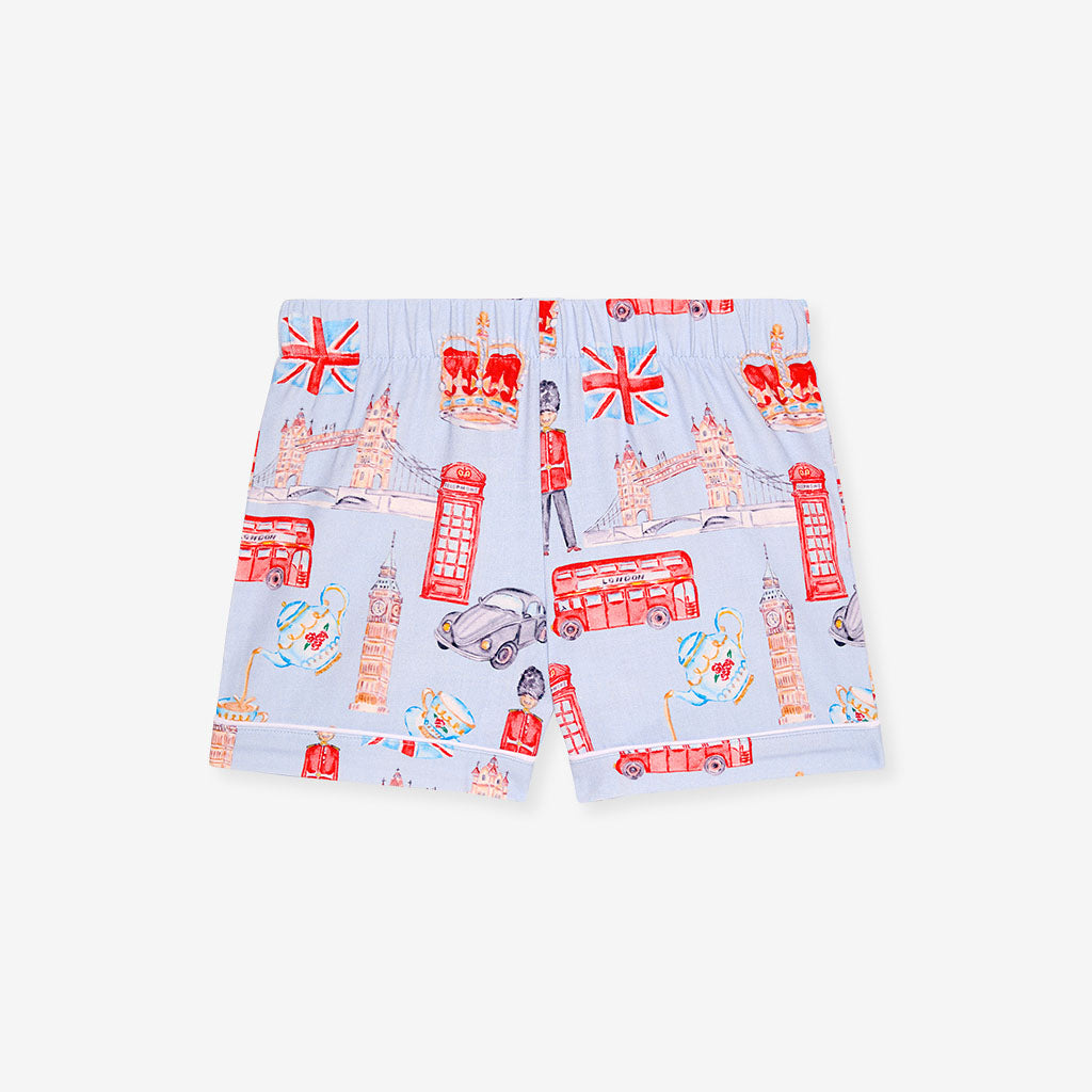 Posh London Twill Pajama Short Set