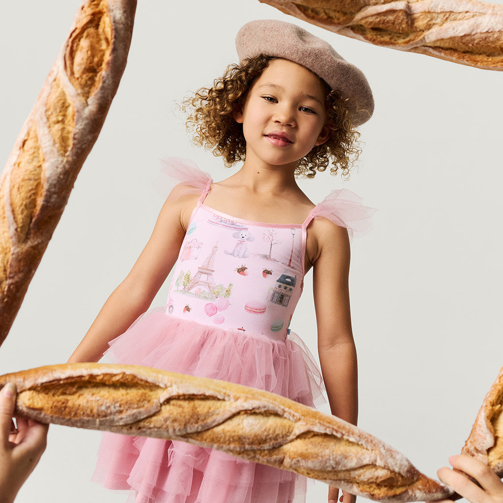 Posh Paris Tulle Smocked Dress