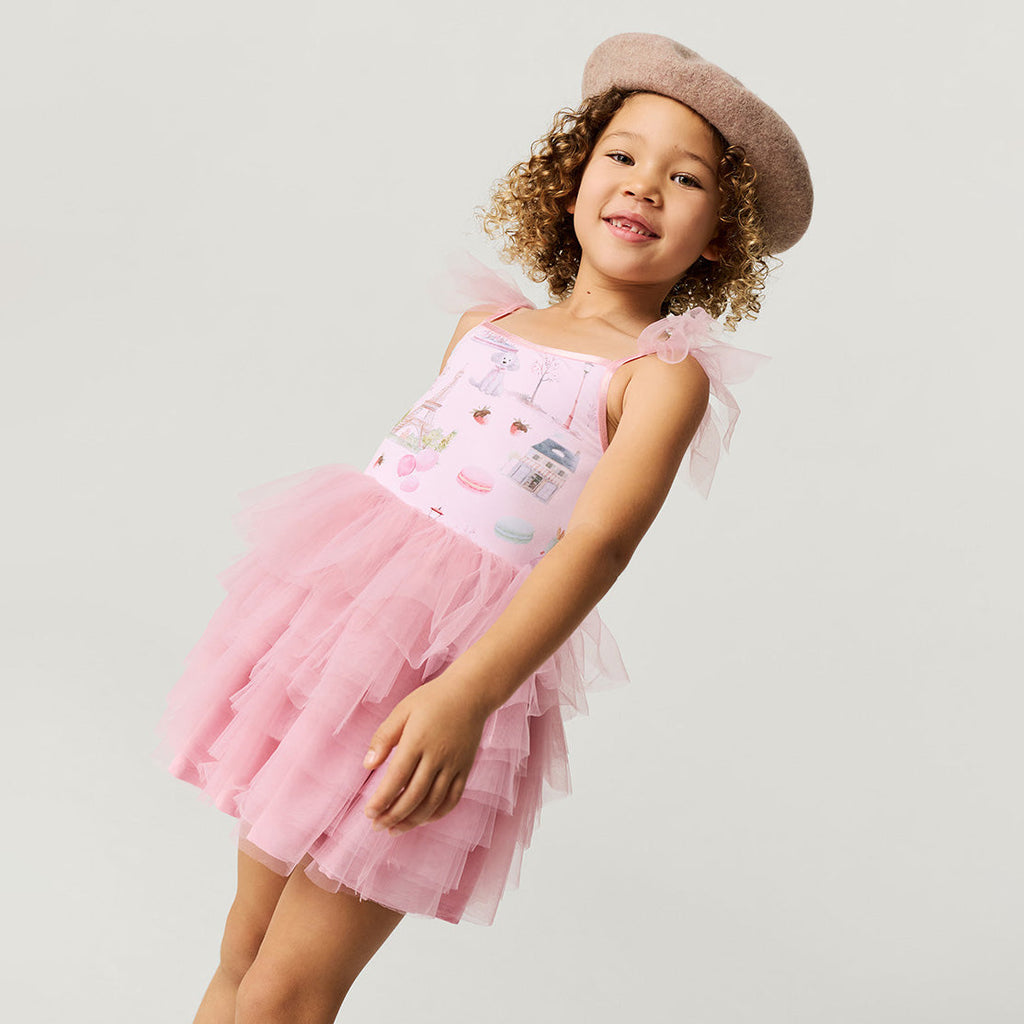 Posh Paris Tulle Smocked Dress