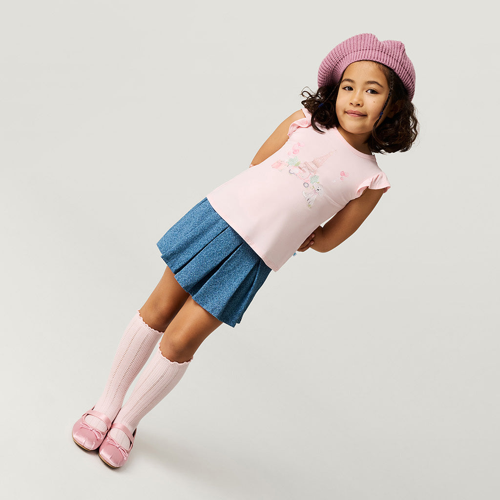 Paris Travel Ruffled Graphic Tee