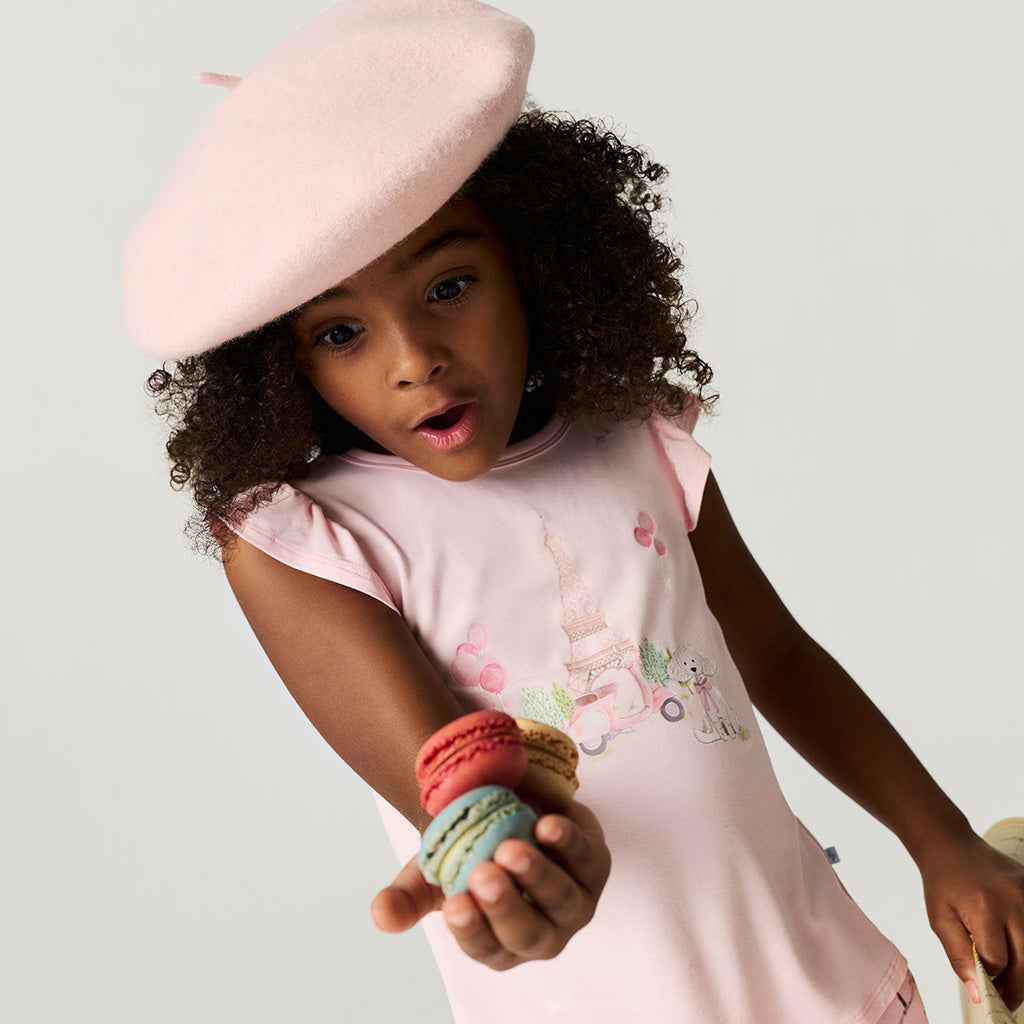 Paris Travel Ruffled Graphic Tee