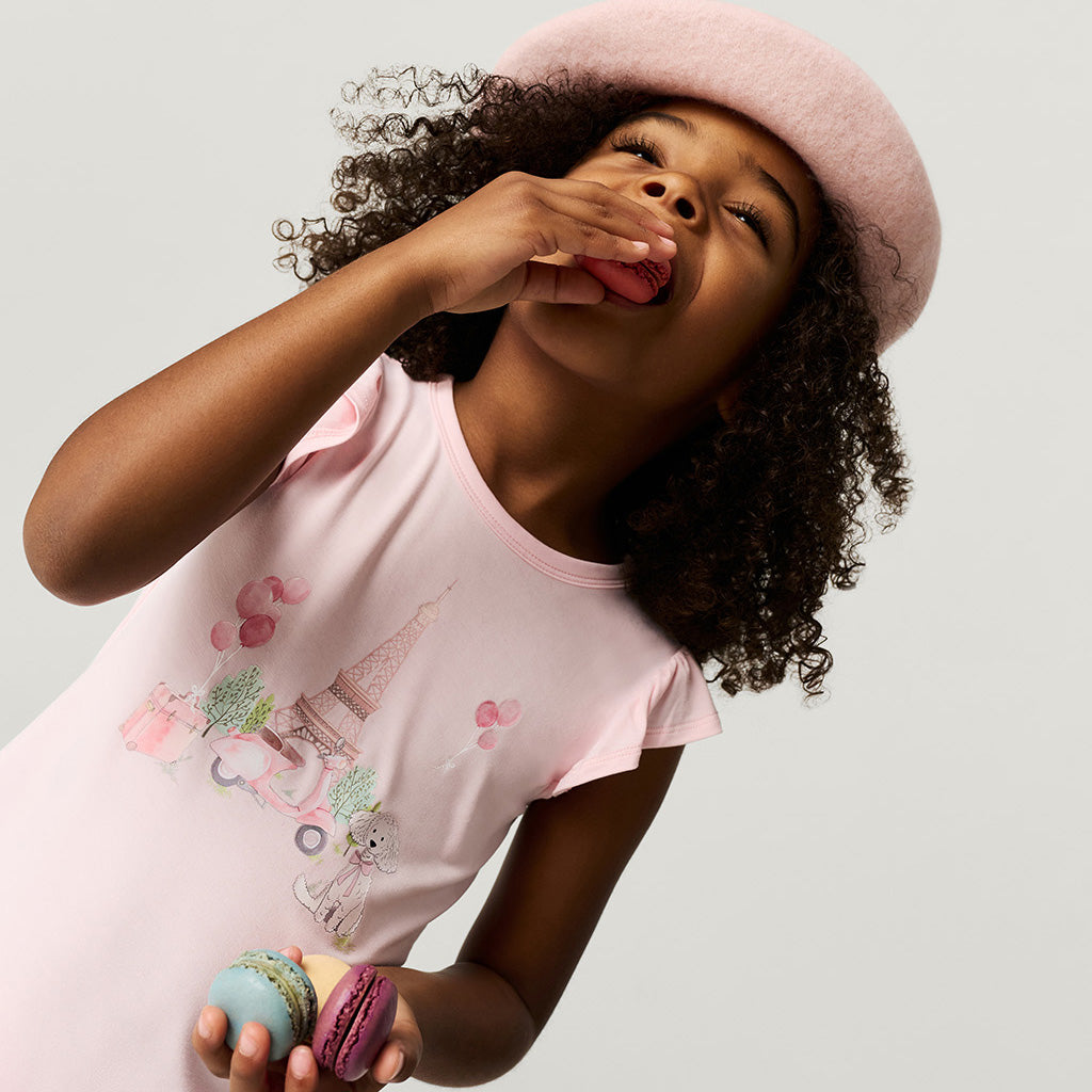 Paris Travel Ruffled Graphic Tee