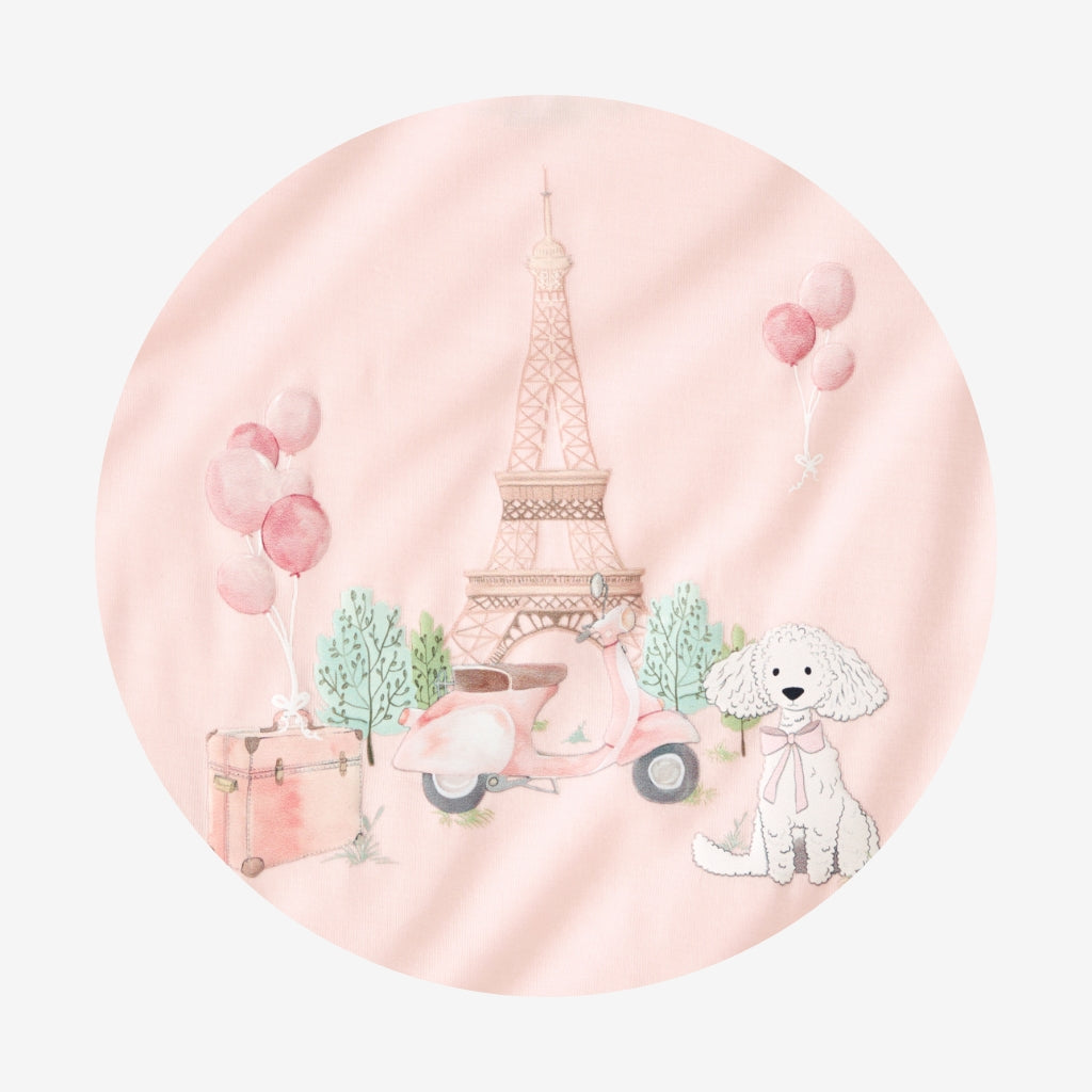 Paris Travel Ruffled Graphic Tee