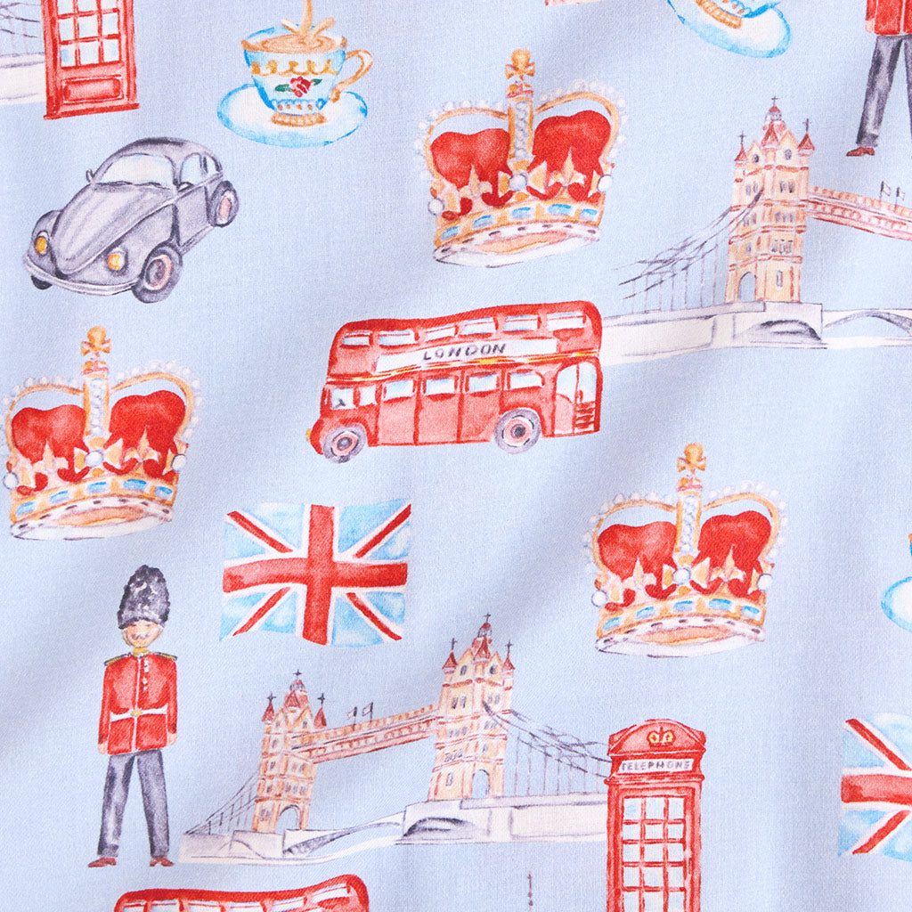 Posh London Twill Pajama Short Set